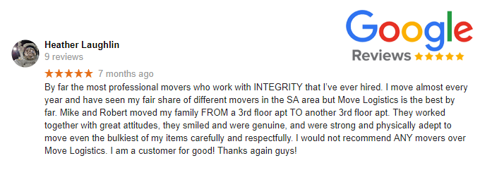 google review for residential moving service
