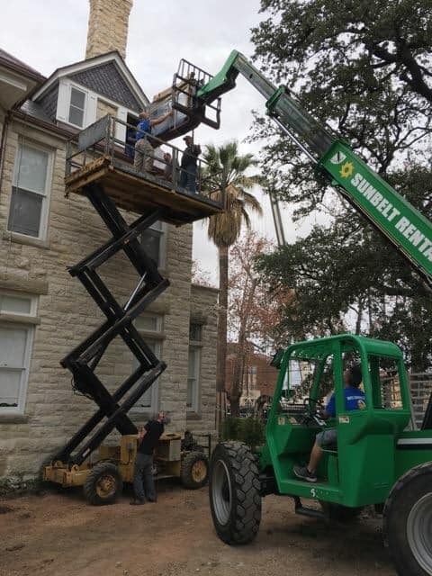 antique baby grand piano relocation third story window historical home moving