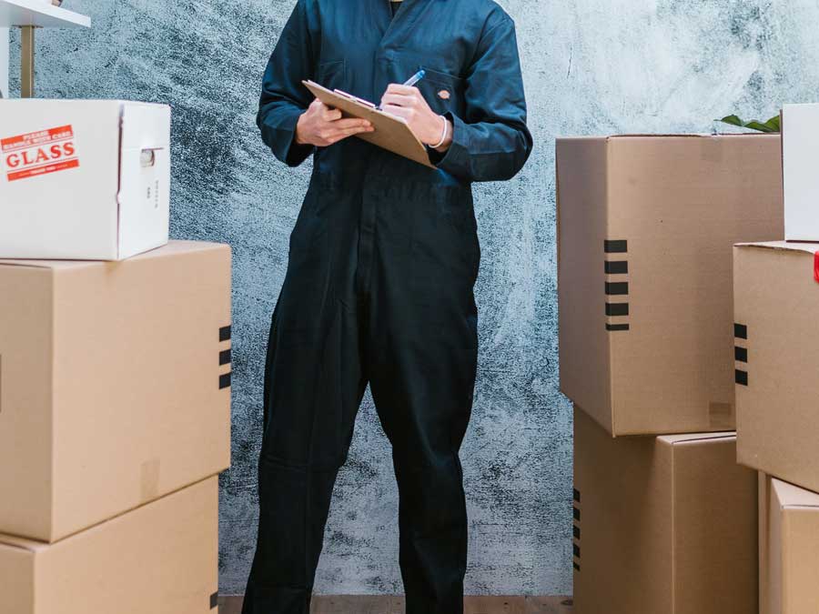 Image of a moving company providing a on-site estimate