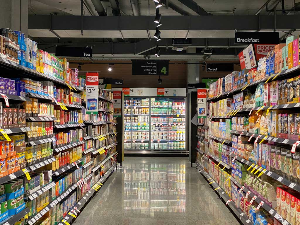Image of a local grocery store aisle.