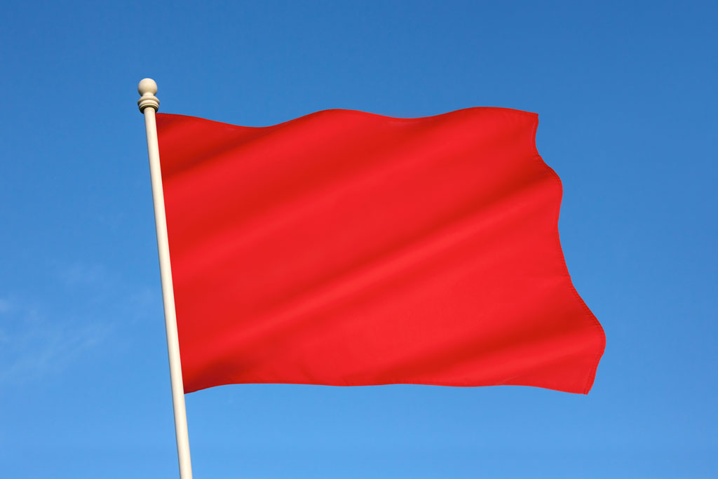 Image of a red colored flag to indicate warning signs